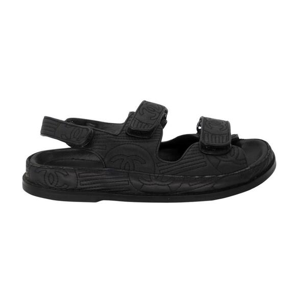 Chanel Chunky Cc Logo Embossed 39 Leather Dad Sandals CC-0525N-0212 - Picture 6 of 11